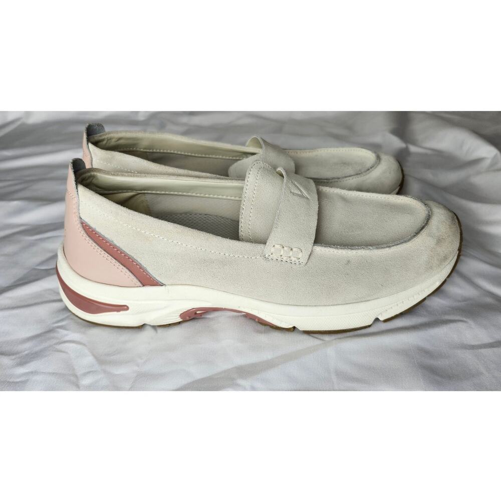 Vionic 23Walk Loafer Sneakers Women's 9.5 Cream Suede Rose Comfort Walking Shoes